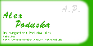 alex poduska business card